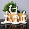 White Ceramic Yoga Pose Figurine 4pc Set- A