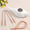 Jal Neti Pot Ceramic + 2pc Copper Tongue Cleaners & 2pc Sutra Neti Tubes- Combo Set